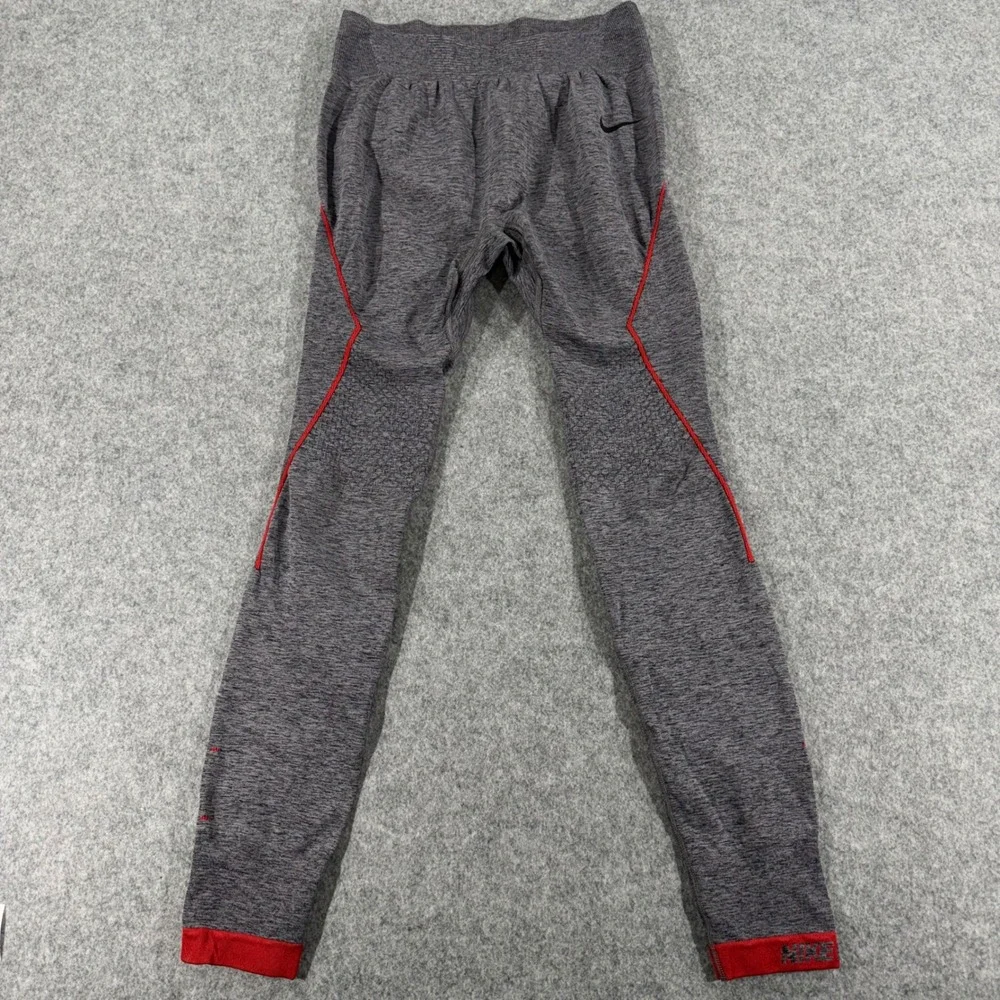 Nike Pro Zonal Strength Training Tights Womens Grey Red Compression Leggings